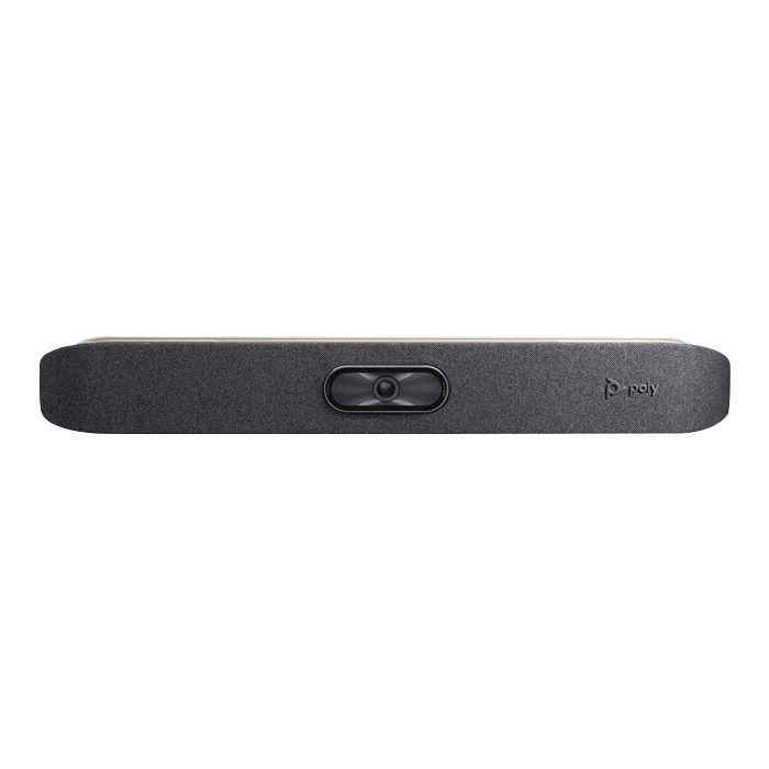 Barre vidéo Poly Studio X30 avec caméra 4K, micro intégré et haut-parleur pour petites salles de réunion.